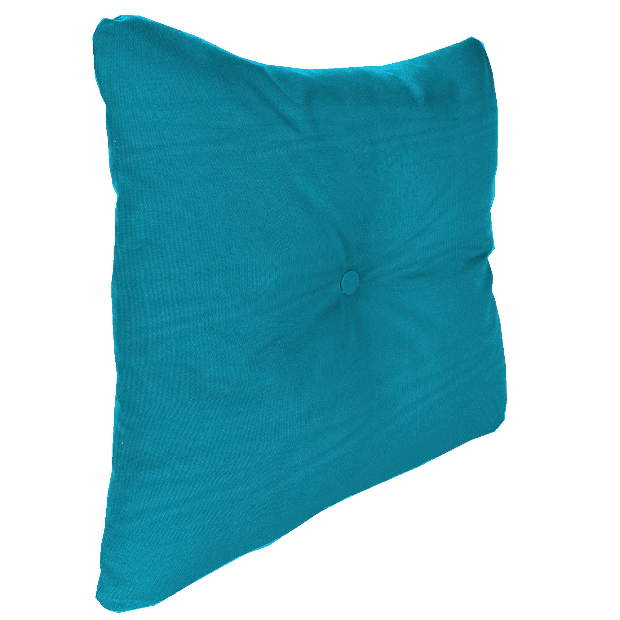 Jordan Manufacturing 24" x 24" Canvas Turquoise Solid Square Tufted Outdoor Deep Seat Chair Back Cushion with Fabric Button (2 Pack)
