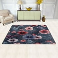 thumbnail image 3 of Non-Slip Area Rug 60"x39" Indoor Washable Floor Mats Carpet Printed for Living Room, Bedroom, Home Decor Red and Purple Floral Pattern, 3 of 7