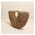 thumbnail image 4 of Trendy Straw Basket Shopper Bag Evening Purse Woven Clutch Summer Travel Handbag for Ladies, 4 of 17