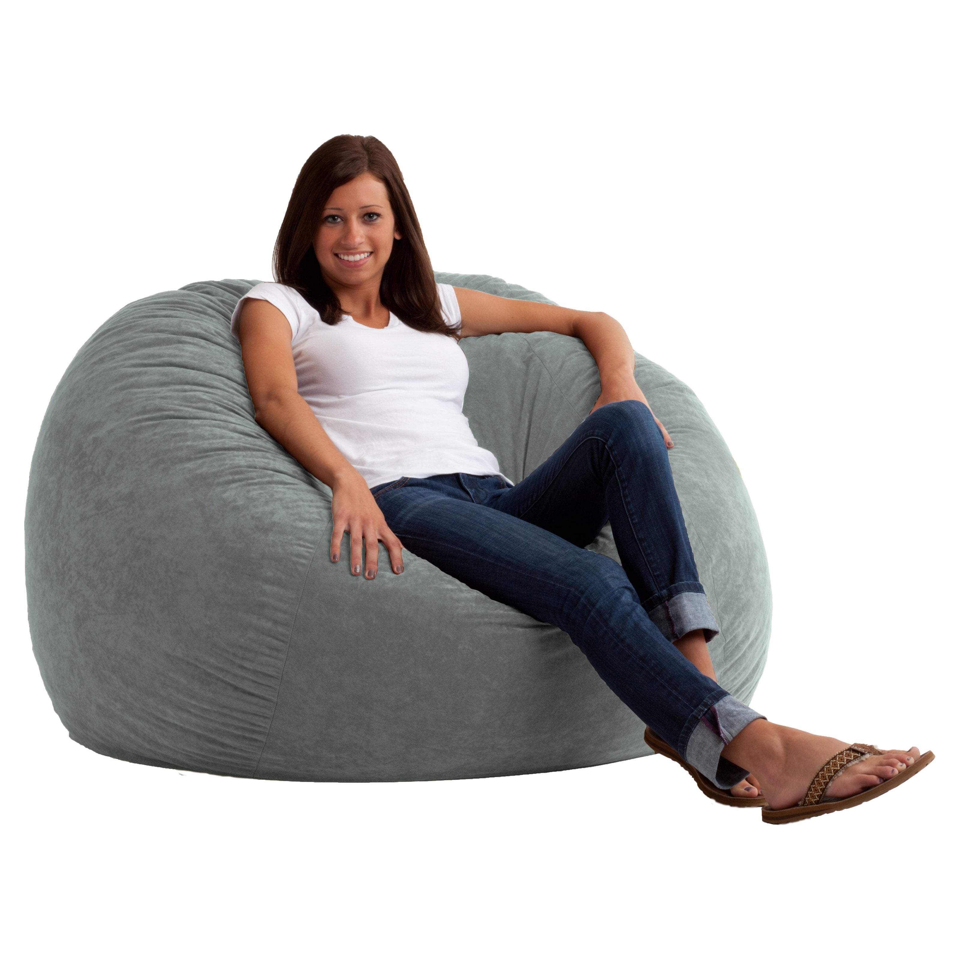 FUF 4 ft. Large Comfort Suede Bean Bag Lounger - Walmart.com