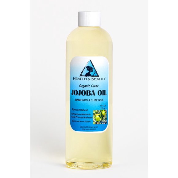 Huile de Jojoba Transparente Organique Porteuse Pressée à Froid Raffinée 100 % pure 24 oz