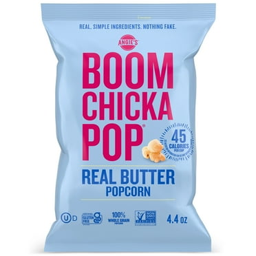 Angie's BOOMCHICKAPOP Real Butter Popcorn, Pre-Popped Popcorn Bag, 4.4 oz