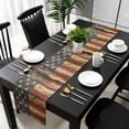 thumbnail image 3 of Vintage American Flag Table Runner 90 Inches Long, Farmhouse Shabby Patriot Kitchen Coffee Dining Table Decoration for Home Party Birthday Wedding Home Decor 13x90 Inches, 3 of 8