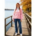 thumbnail image 3 of NAYTOAO Women Heart Print Fuzzy Knit Button Down Cardigan, V Neck Long Sleeve Sweater Outerwear, Casual Fall Knit Jacket, 3 of 5