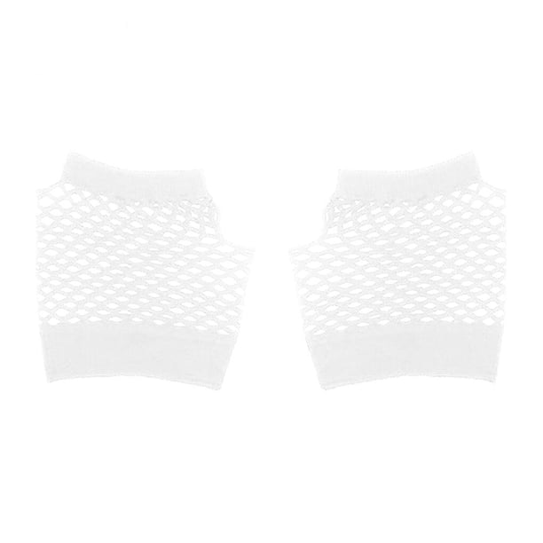 Guardurnaity 1 par de disfraces de los años 80, adorno de fiesta, guante de neón, ropa de estilo de red de pesca, ropa decorativa para mujer, vestido blanco Type3 NO3 Guardurnaity AP009834-04