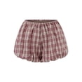 thumbnail image 3 of LMLYSoH Womens Plaid Shorts Elastic Waist Bloomer Shorts Casual Short Pants Summer Streetwear, 3 of 9