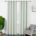 thumbnail image 2 of DriftAway Chris Vertical Striped Pattern Linen Blend Lined Thermal Insulated Blackout and Room Darkening Linen Curtains for Farmhouse Printed 2 Panels 52 Inch by 108 Inch Green, 2 of 9