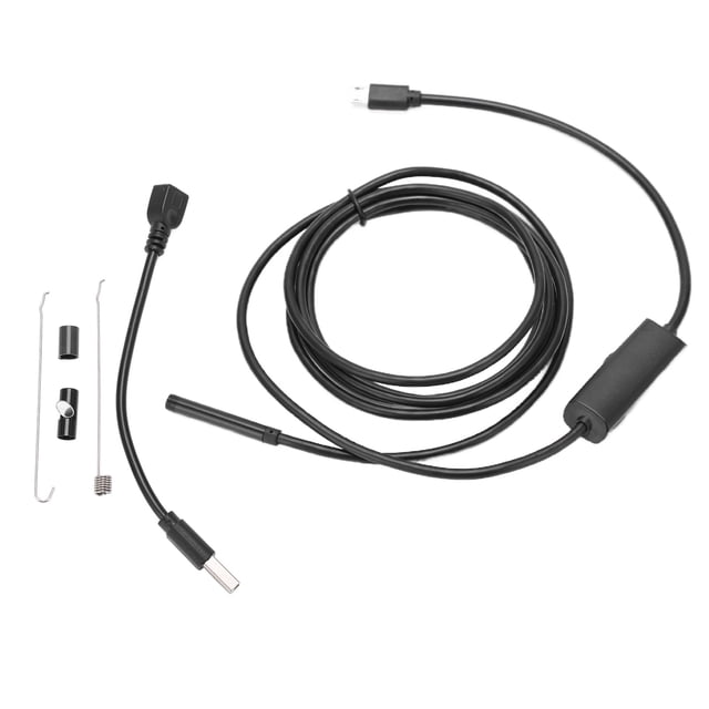 Cámara De Inspección De Lentes De 5.5 Mm Con ángulo De Visión De 70, Resolución 640x480, 6 Luces LED Cámara De Endoscopio Industrial Para Mantenimiento Del Motor Del