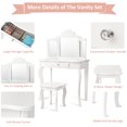 thumbnail image 5 of Infans Vanity Table Set Makeup Dressing Table Kids Girls Stool Mirror, 5 of 7