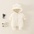 thumbnail image 2 of YUEHUA Baby baby-girls Infant Bunting Jumpsuit, Organic Cotton One-piece Long Sleeve Winter Outwear Outfit Coverall Beige, Size 0-3 Months, 2 of 7
