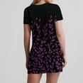 thumbnail image 6 of YuXingFu Plus Size Women's Dress formal Dresses - Floral, V-Neck, Short Sleeve, Midi for Summer Purple S, 6 of 8