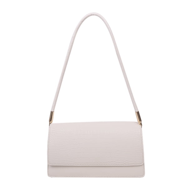 Moda Alligator PU Mujer Bolso Totes Solapa Bolsos de hombro sólidos (Blanco) Likrtyny Para estrenar