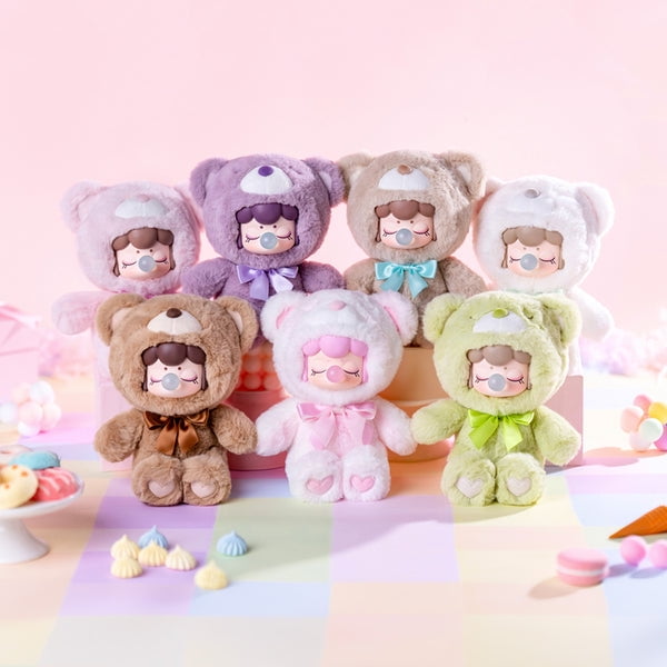 ROBOTIME Plush Blind Box Toys-Nanci Colorful Chocolate Plush Bears Collectible Dolls,Anime Figure Surprise Toys Mystery Box,Xmas Gifts for Boys Grils(1 PC)