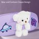 thumbnail image 3 of Estuche de lápices NBX-D0101 con diseño 3D de oso adorable en silicona suave - Colores pastel disponibles (rosa, amarillo, azul, morado) - Ideal para escuela y oficina, 3 of 7