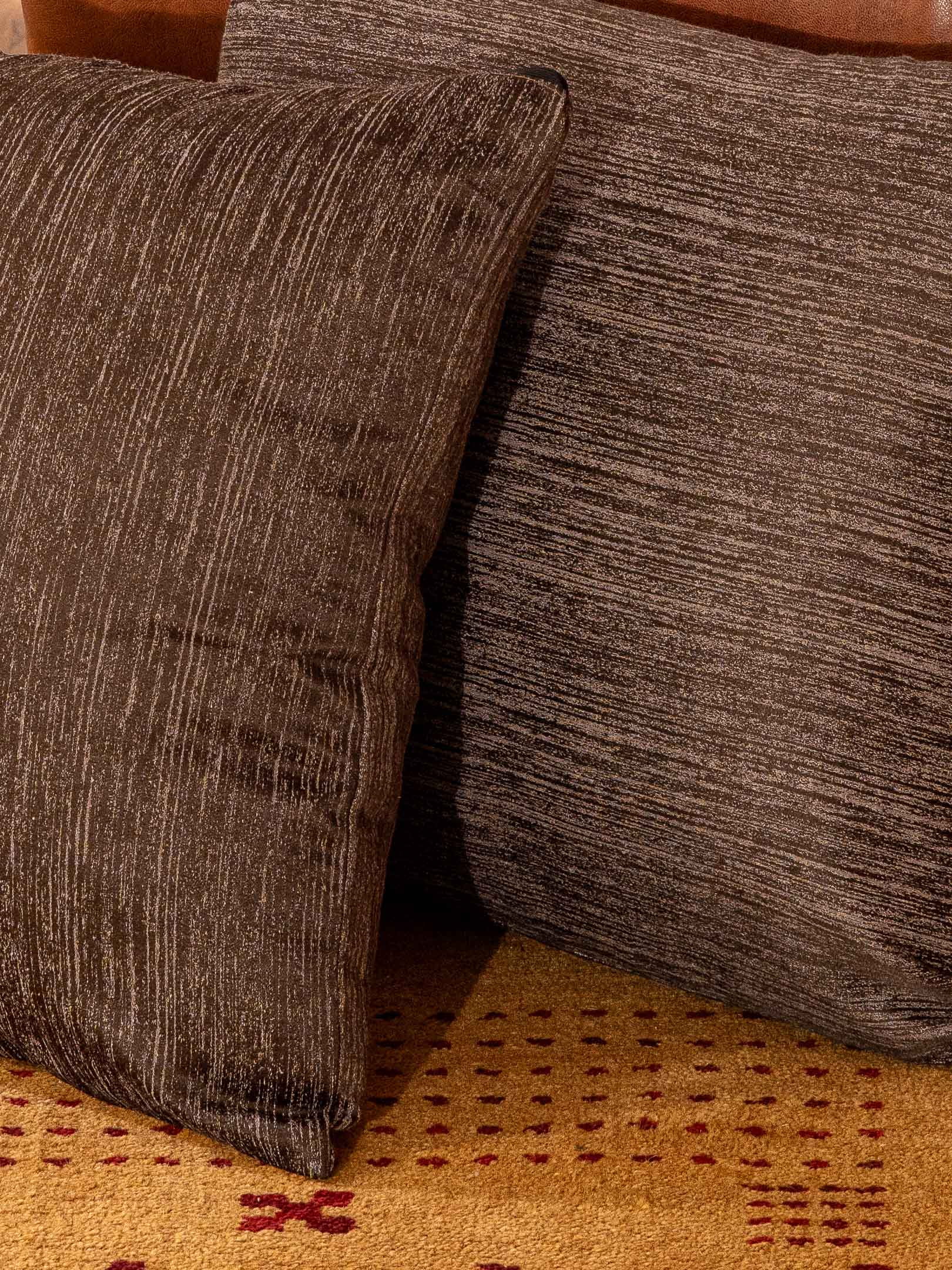 Kika Home Collections Handmade 22" x 22" Modern Dark Brown Solid Decorative Pillow Covers, 2 Count