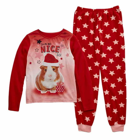 Jelli Fish Girls On the Nice List Christmas Pajamas Guinea Pig Sleep Set