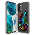 thumbnail image 3 of MUNDAZE Motorola Moto G Stylus 2021 Shockproof Clear Hybrid Protective Phone Case Peace Graffiti Painting Art Cover, 3 of 5