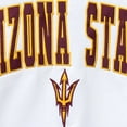thumbnail image 4 of Men's Colosseum White Arizona State Sun Devils Arch & Logo Crew Neck Sweatshirt, 4 of 4