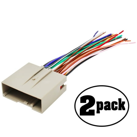 - 2-Pack Replacement Radio Wiring Harness for 2004 Ford F-150 XLT Extended Cab Pickup 4-Door 5.4L - Car Stereo Connector