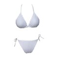 thumbnail image 1 of Traje de Baño Ocean Pacific para Mujer Bikini con Amarres Ajustables, Estampado a Rayas Azul Talla CH 2 Piezas, 1 of 4