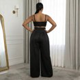 thumbnail image 3 of adaychics Womens Two Piece Outfits Sleeveless Crop Bustier Tops Wide Leg Casual Trousers with Drawstring for Streetwear, 3 of 8