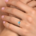 thumbnail image 4 of Gem Stone King 925 Silver and 10K Rose Gold Blue Apatite Solitaire Engagement Ring for Women | 0.50 Cttw | Round 5MM | Gemstone Birthstone | Size 7, 4 of 6