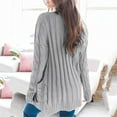 thumbnail image 4 of Abcnature Womens Boho Patchwork Cardigan Long Sleeve Open Front Knit Sweaters Coat Pockets Gray M, 4 of 6