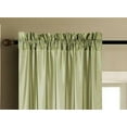 thumbnail image 2 of 2 Pieces semi sheer sage green color faux silk see thru curtain textured panels window treatment with rod pocket privacy light filtering drapes for any room home décor, 2 of 2