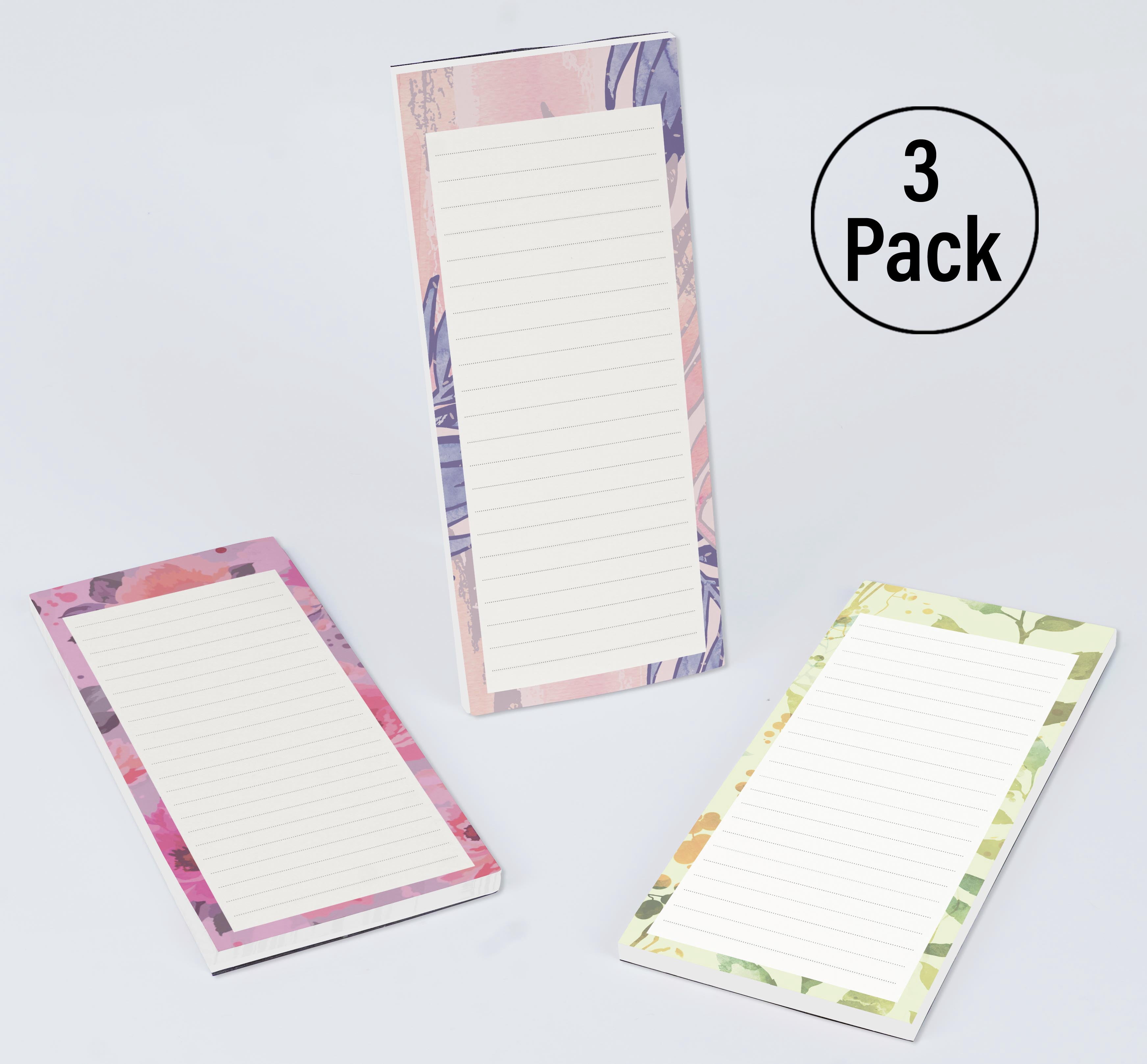 Inkdotpot Pack of 3 Magnetic Fridge To-Do List Notepads- Magnetic Memo Pads For Refrigerator-(50 Sheets Each)-K9