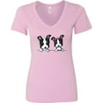 thumbnail image 3 of Inktastic Boston Terriers (dark Apparel) Women's V-Neck T-Shirt, 3 of 5