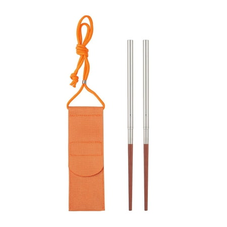 

Travel Chopsticks with Bag Reusable Chinese Stainless Steel Portable Wooden Chopsticks Lightweight Chopsticks Half Stainless Steel