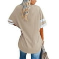thumbnail image 1 of Camisetas para mujer, camisetas de media manga para mujer, camisetas de media manga con cuello en V para mujer, camisetas de media manga a rayas para mujer, probadas y confiables, 1 of 4