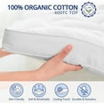 MERITLIFE Twin Extra Thick Mattress Topper, 400TC Cotton Pillow Top