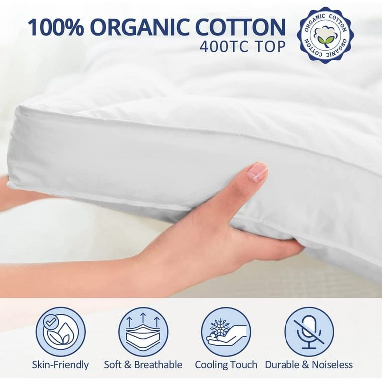 Full Size Air Mattress Pad Cover, Quilted Mattress Protector, Super Soft  Breathable and Noiseless Down Alternative Filling Pillow Top Mattress Pad
