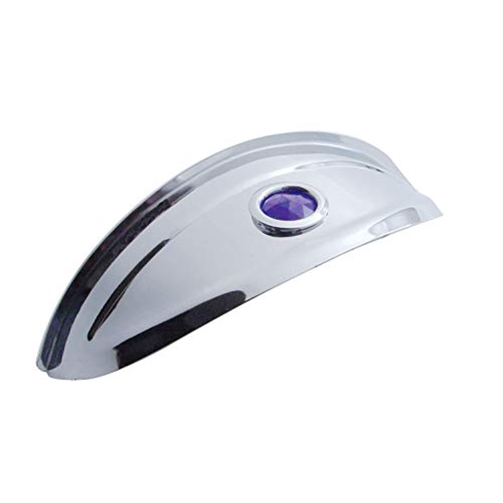 United Pacific 10445 7inch Stainless Steel Headlight Visor With Blue