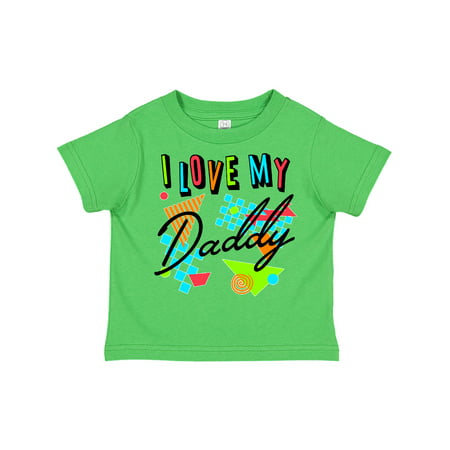 

Inktastic I Love my Daddy- 80s retro style Gift Toddler Boy or Toddler Girl T-Shirt