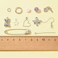 thumbnail image 2 of 1Box DIY Safety Pin Brooch Earring Making Kit Including Iron Safety Pins & Earring Hooks Heart & Star & Bee Alloy Pendants Acrylic Letter Beads Mixed Color, 2 of 5