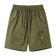 thumbnail image 2 of pstuiky Pantalones cortos para hombre, Pantalones cortos de verano para hombre, informales y cómodos, con bolsillo y cintura elástica y cordón ajustable. Pantalones cortos cargo, 2 of 7