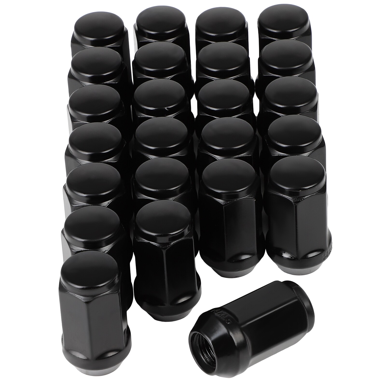 ECCPP Replacement for Wheel Lug Nuts 24pcs M14x1.5 Black Lug Nuts 1.8"(45mm) Tall For Chevrolet 92 93 94 95 96 97 98 99 00 01 02 03 04 05 06 07 08 09 10 11 12 13 14 15 16 17 18 19 20 21 22