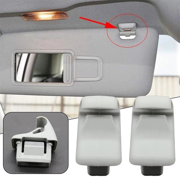 2x Sun Visor Holder Clip Grey MR654343 For Mitsubishi Lancer Outlander Sport ASX