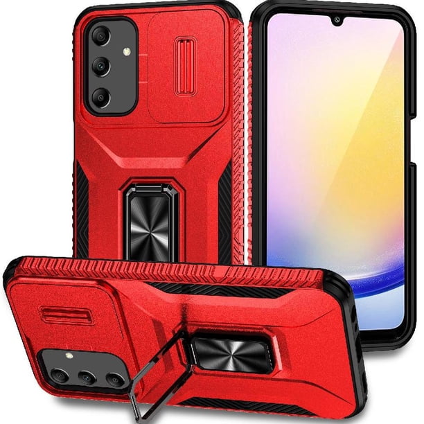 Funda para GANGXUN Samsung Galaxy A25 5G - Soporte metálico, Función magnética, Rojo
