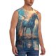 thumbnail image 2 of Fotbe Forest Lake White Horse Men's Camiseta sin Mangas Estampada para Hombres, Playera Casual para Gimnasio, Entrenamiento, Playa-Small, 2 of 7