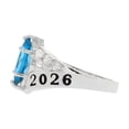thumbnail image 3 of JackAni 14k Gold Simulated Blue Zircon December Birthstone 2026 Class Graduation Ring - Size 8.75, 3 of 5