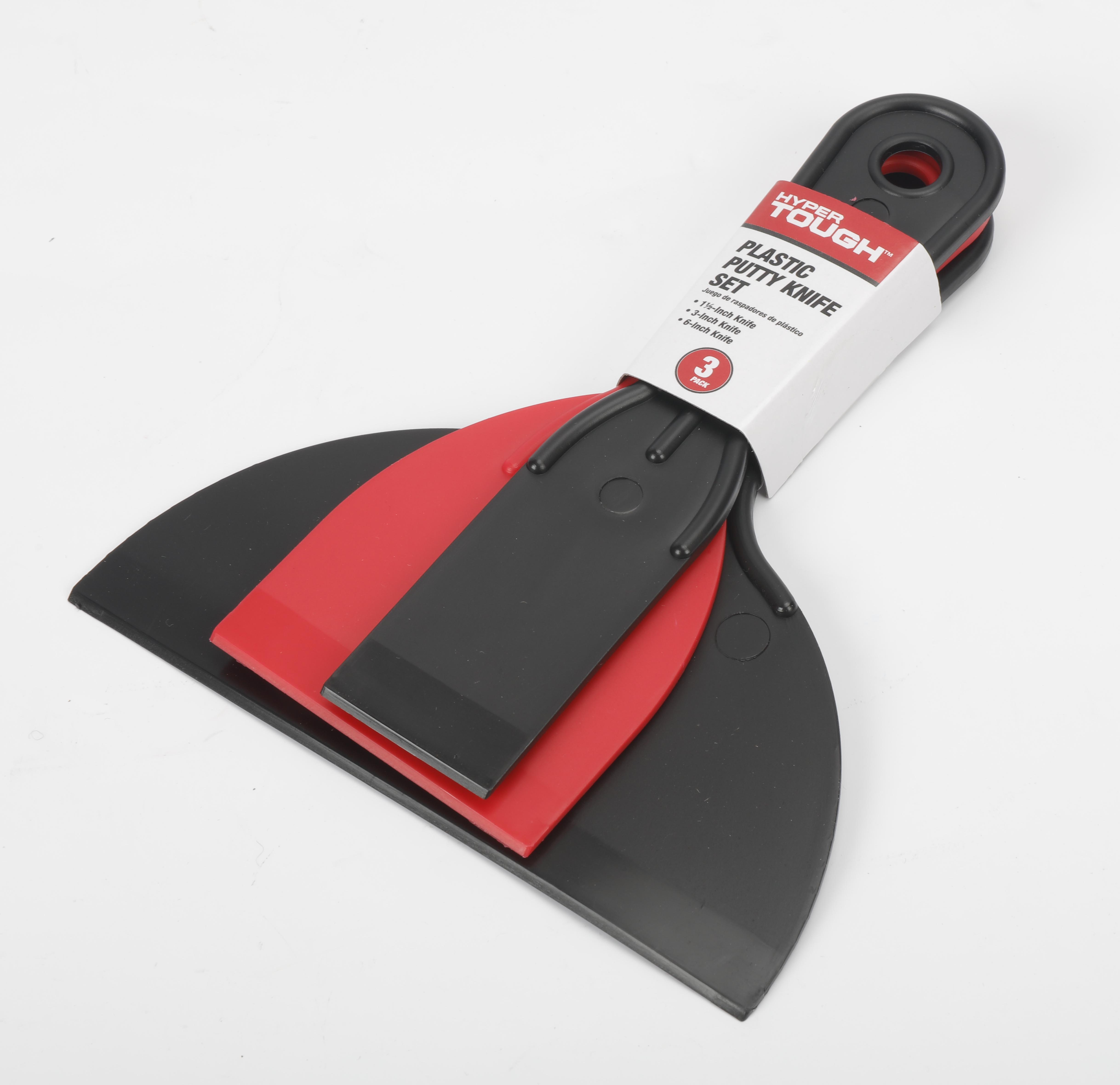 Hyper Tough Plastic Putty Knife Set, 3 Piece