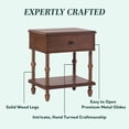 thumbnail image 6 of Walker Edison Vivienne Easy Assembly 2-Piece Solid Wood Bedroom Set with Queen Bed Frame and 1-Drawer Nightstand - Dark Brown, 6 of 11