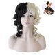 thumbnail image 1 of Peluca Blanca Y Negra Mujeres Parte Media Peluca Rizada Corta Cosplay Disfraz Pelo Sintético Juego De Rol Peluca Para Cosplay Fiesta De Navidad De Halloween Guardurnaity CE006854-00, 1 of 6