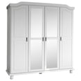 thumbnail image 3 of 100% Solid Wood Kyle 4-Door Wardrobe Armoire with Mirrored, Solid Wood Doors, 3 of 9