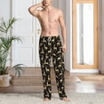 thumbnail image 4 of Salouo Elegant Gold Moose Print Pajama Pants for Men, Lounge Pants Elastic Waistband Casual Men's sleepwear Loungewear Sleep Pajama Pant -Large, 4 of 7
