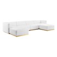 thumbnail image 2 of Conjure Channel Tufted Performance Velvet 6-Piece Sectional-EEI-5846-GLD-BLK, 2 of 5