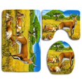 thumbnail image 1 of Juego de alfombras de baño de 3 piezas ABPHQTO Ciervos en la pradera Cont-CHAPPLE-26621, 1 of 2